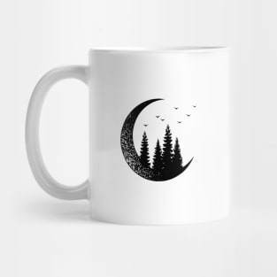 Moon And Forest. Double Exposure Mug